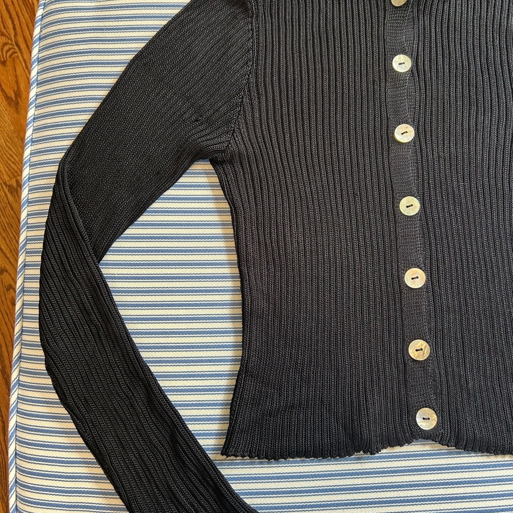 Calle Del Mar long sleeve cardigan black medium - Picture 4 of 9